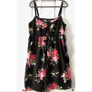 Torrid pink and yellow floral midi dress